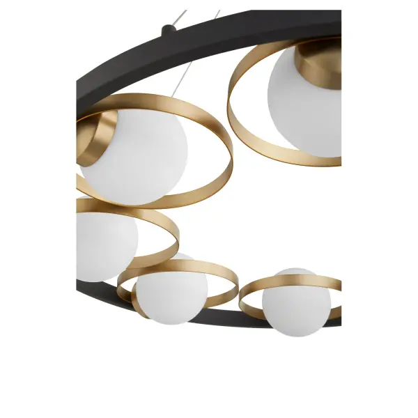 Nimbus 8-Light Chandelier in Black with Aged Brass - Image 2