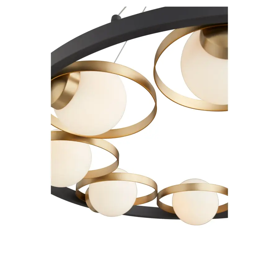 Nimbus 8-Light Chandelier in Black with Aged Brass - Image 3