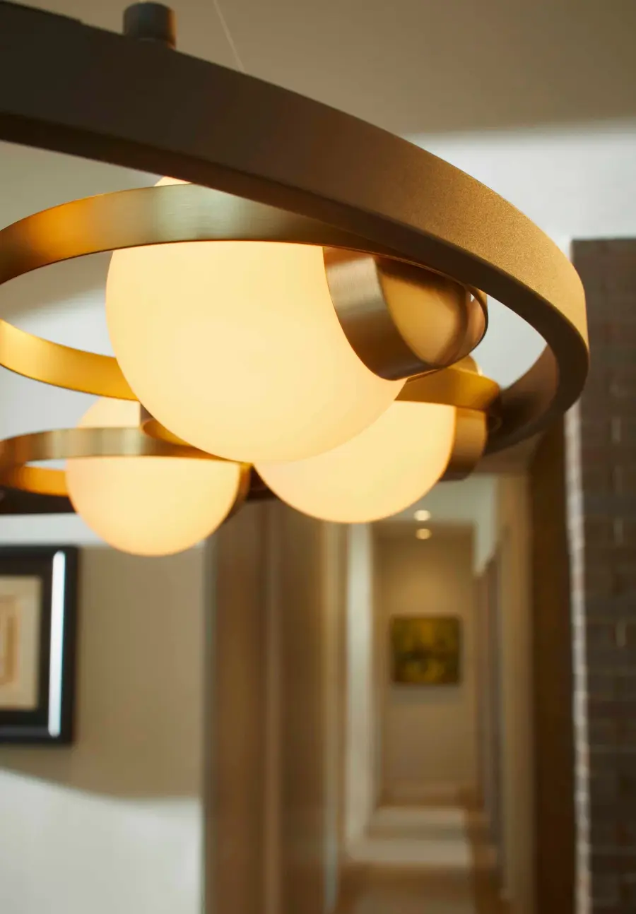 Nimbus 8-Light Chandelier in Black with Aged Brass - Image 5