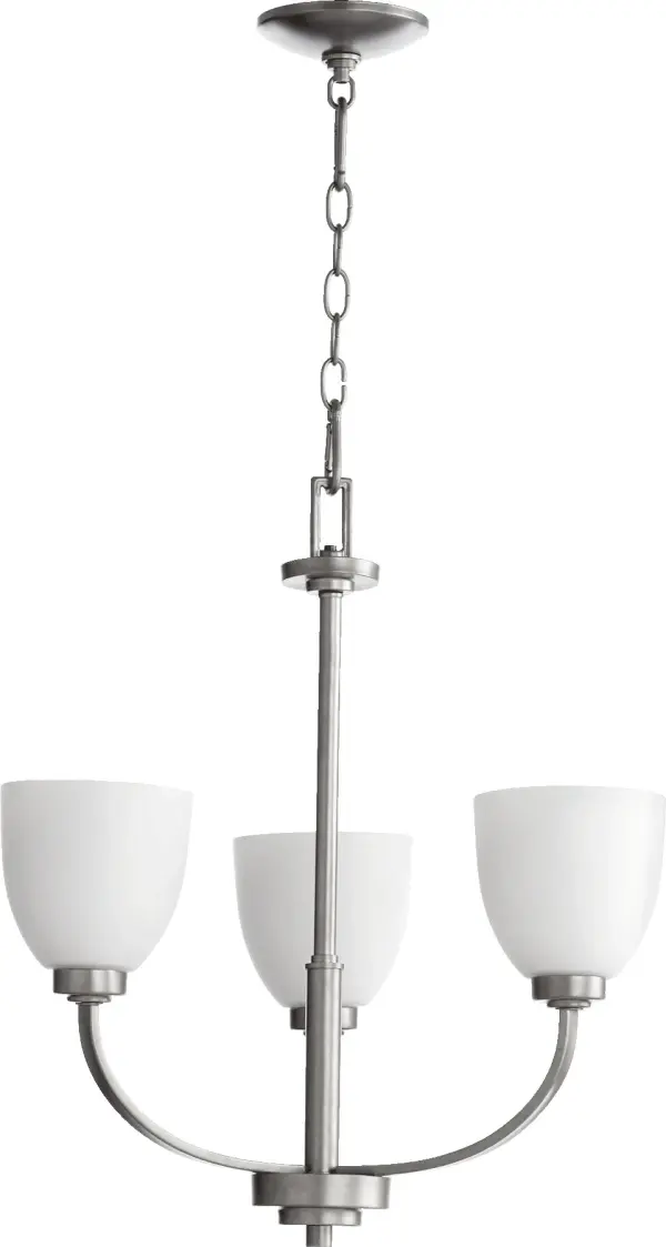 Reyes 3-Light Transitional Chandelier in Classic Nickel