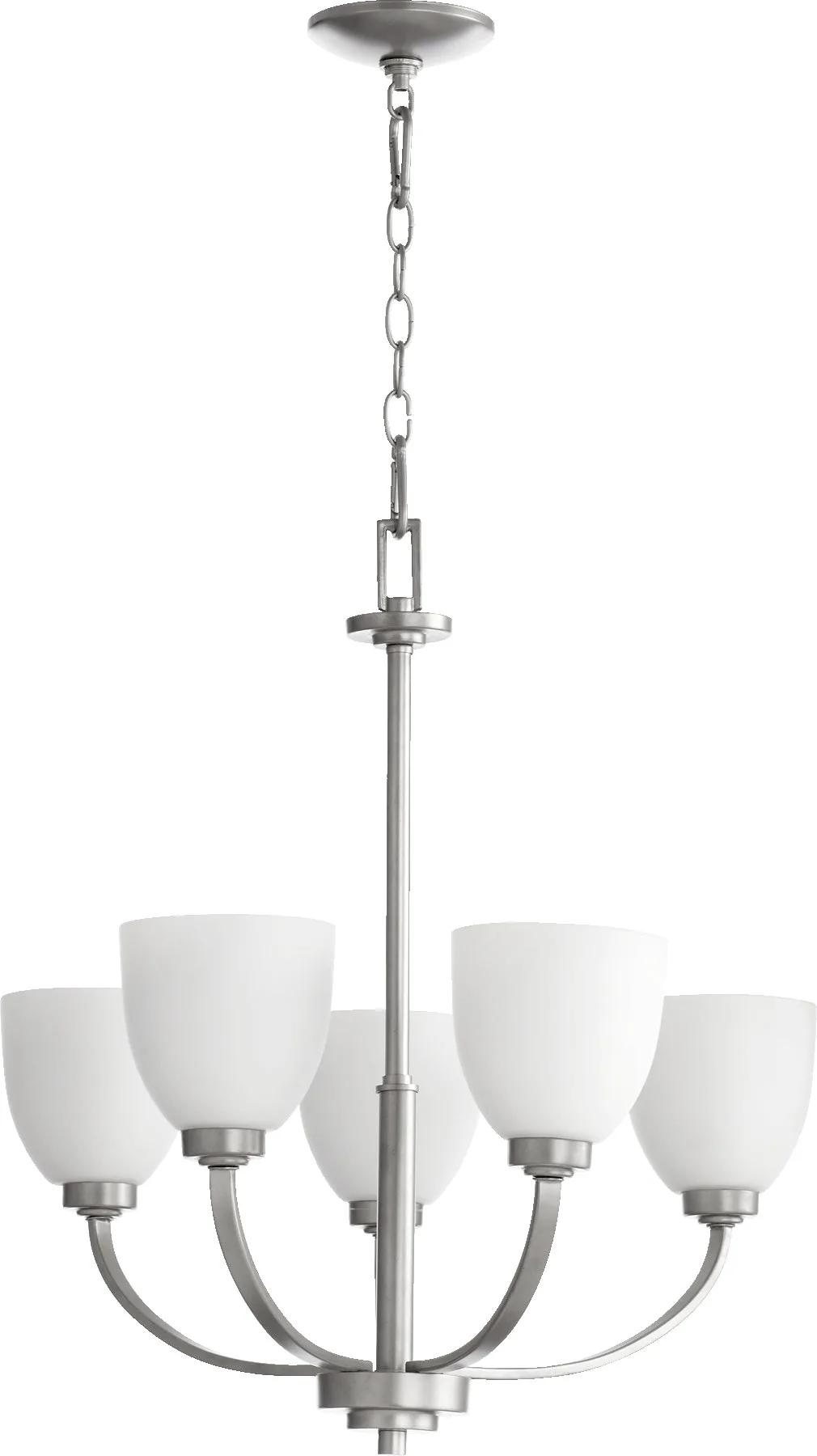 Reyes 5-Light Transitional Chandelier in Classic Nickel