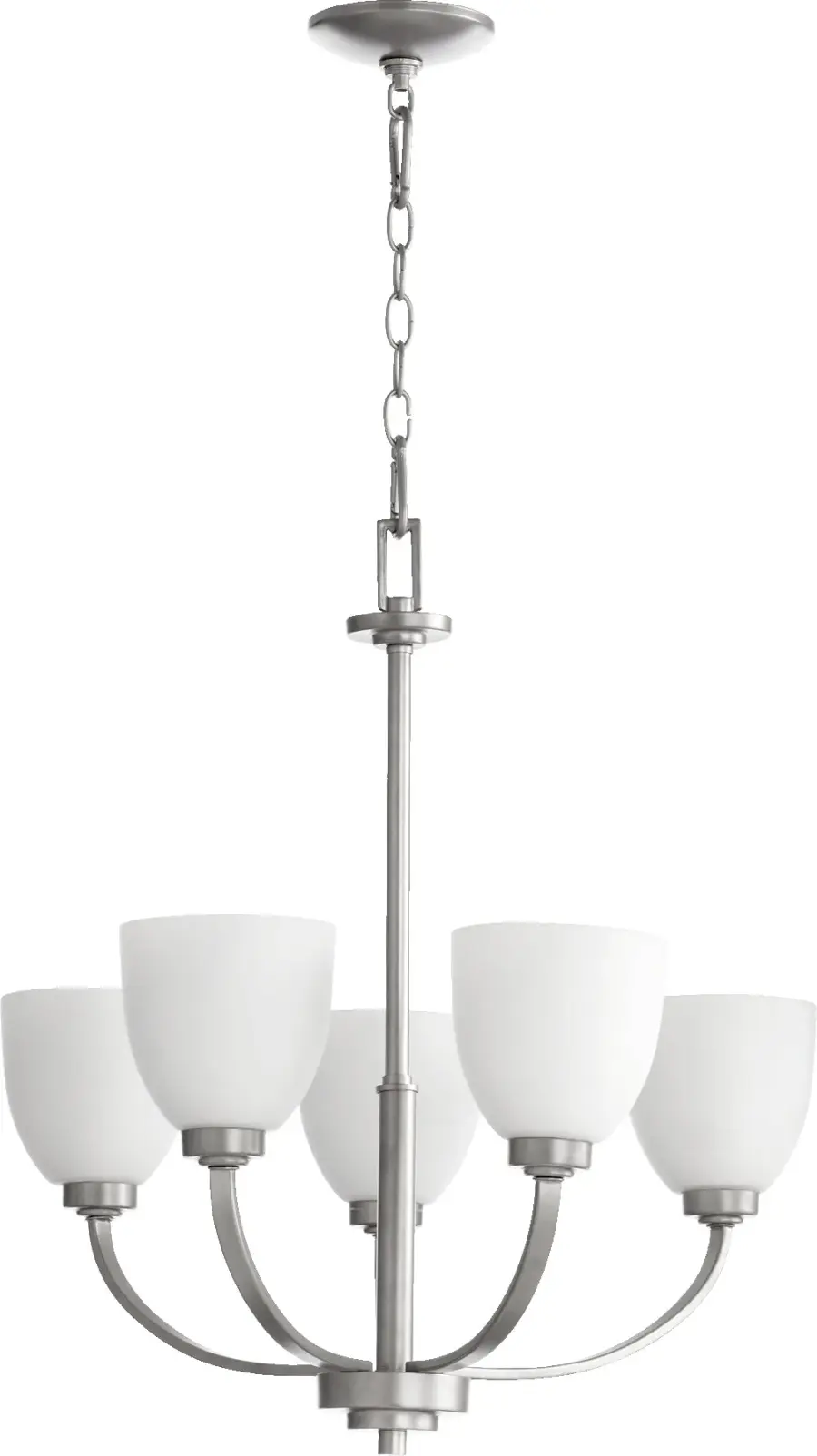 Reyes 5-Light Transitional Chandelier in Classic Nickel - Image 1