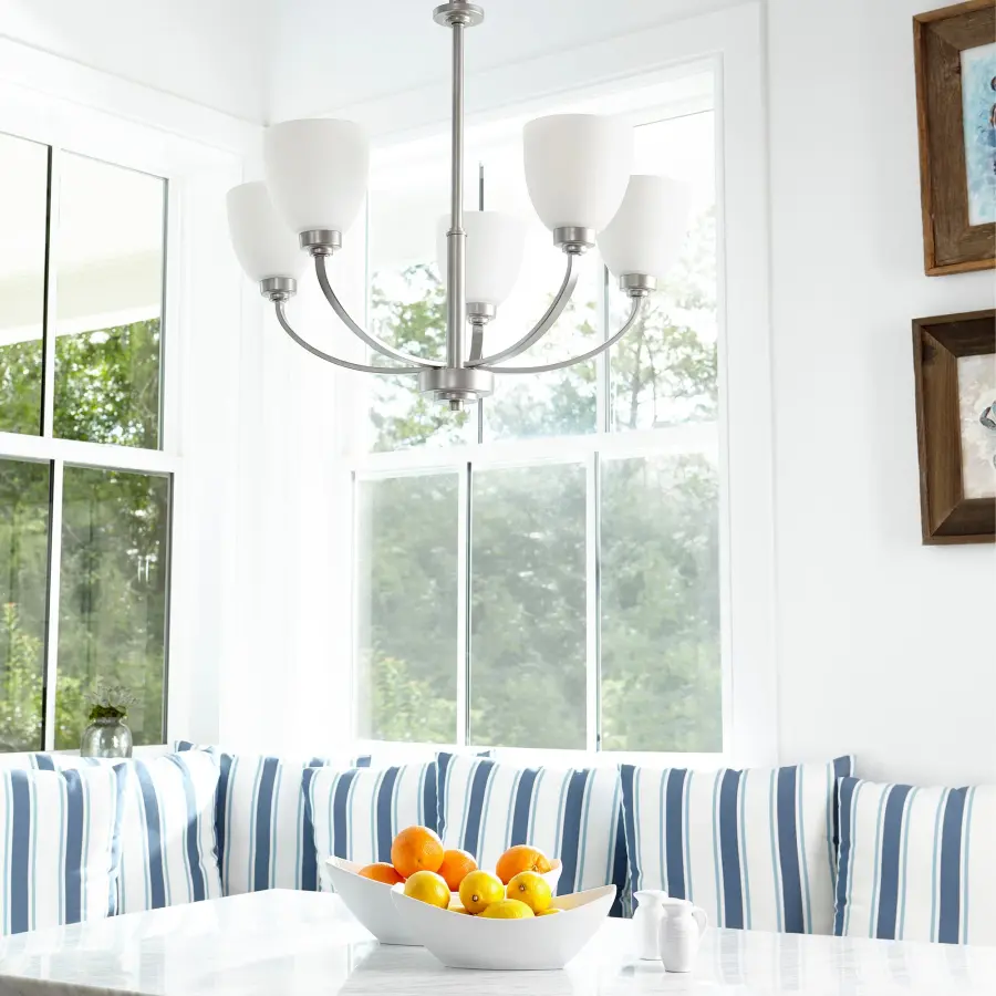 Reyes 5-Light Transitional Chandelier in Classic Nickel - Image 2