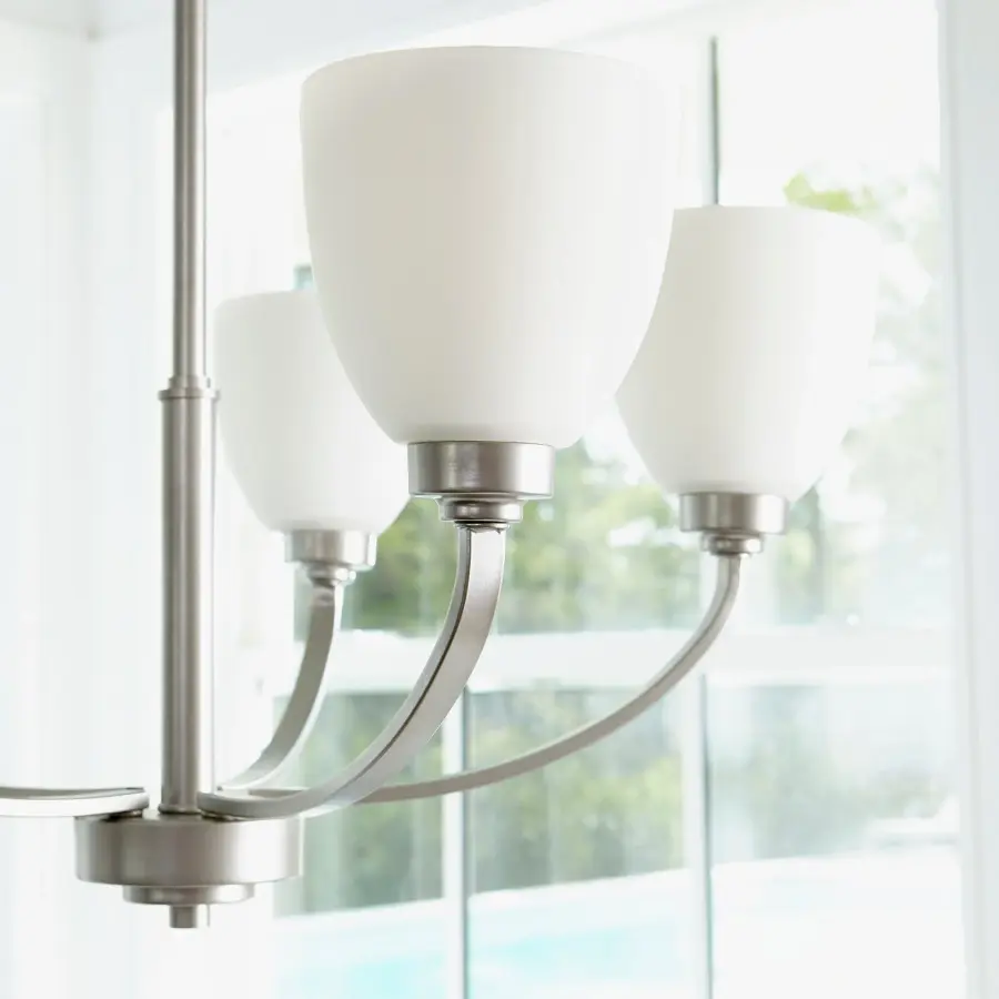 Reyes 5-Light Transitional Chandelier in Classic Nickel - Image 3