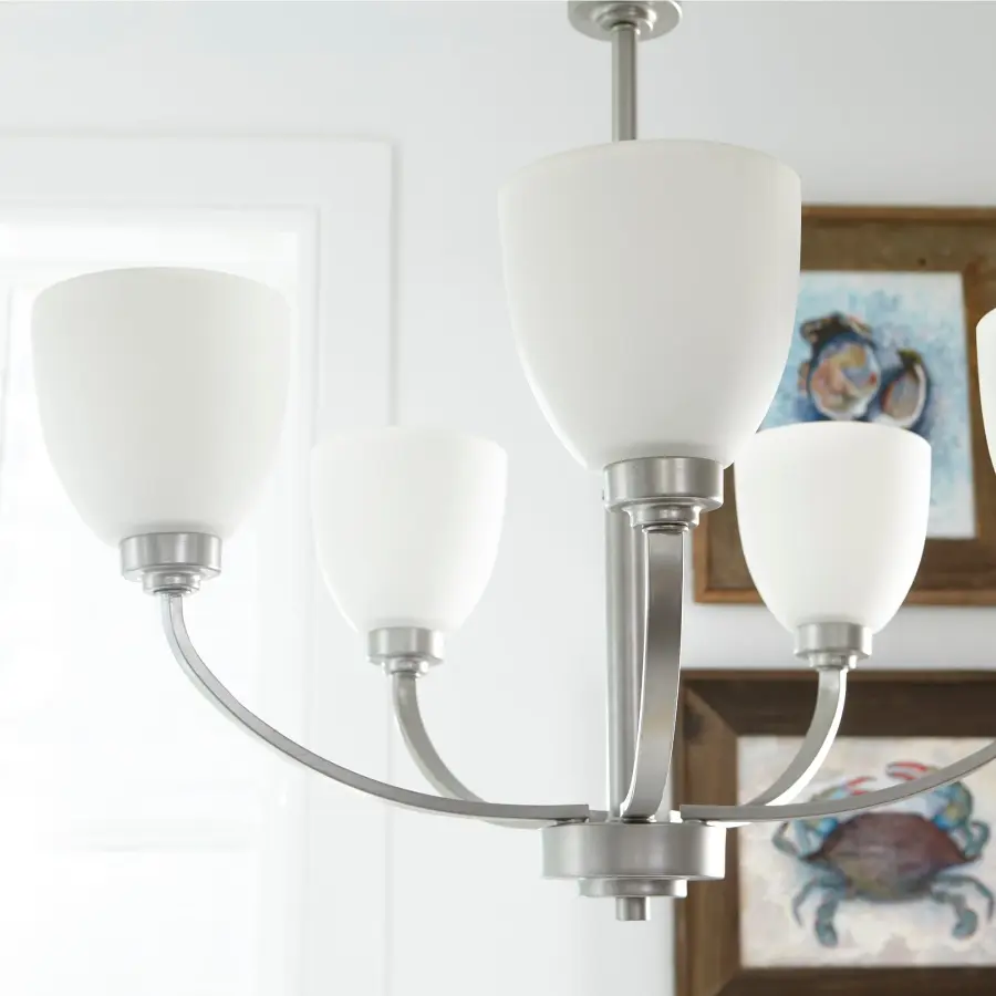 Reyes 5-Light Transitional Chandelier in Classic Nickel - Image 4