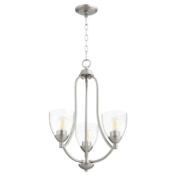 Barkley 3-Light Transitional Chandelier in Satin Nickel