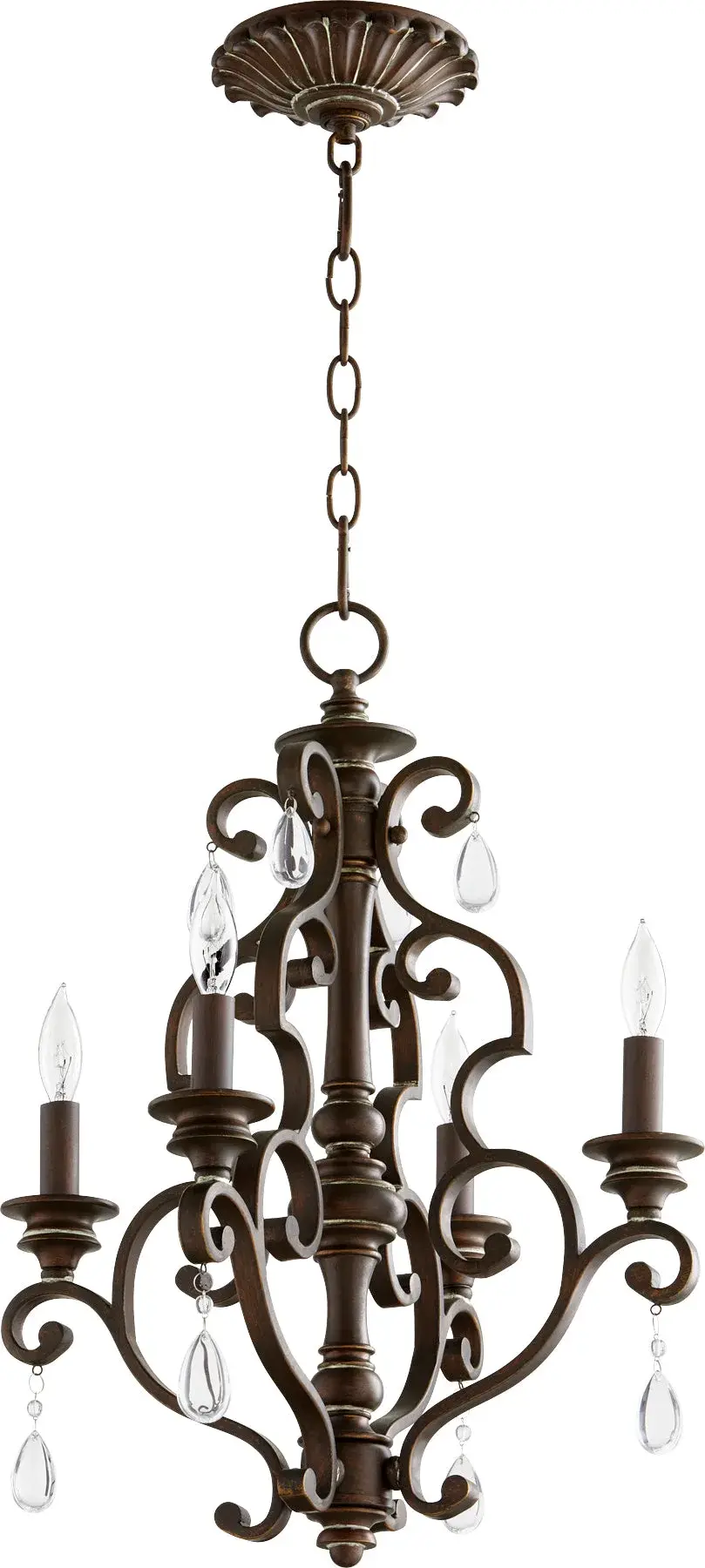 San Miguel 4-Light Traditional Chandelier in Vintage Copper