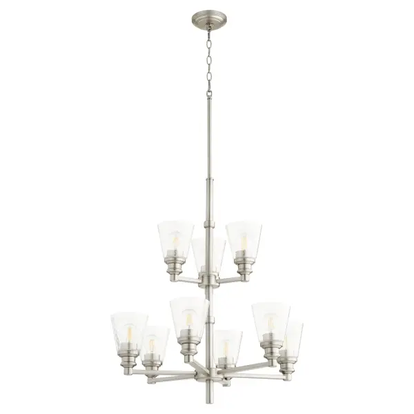 Dunbar 9-Light Chandelier in Satin Nickel - Image 1