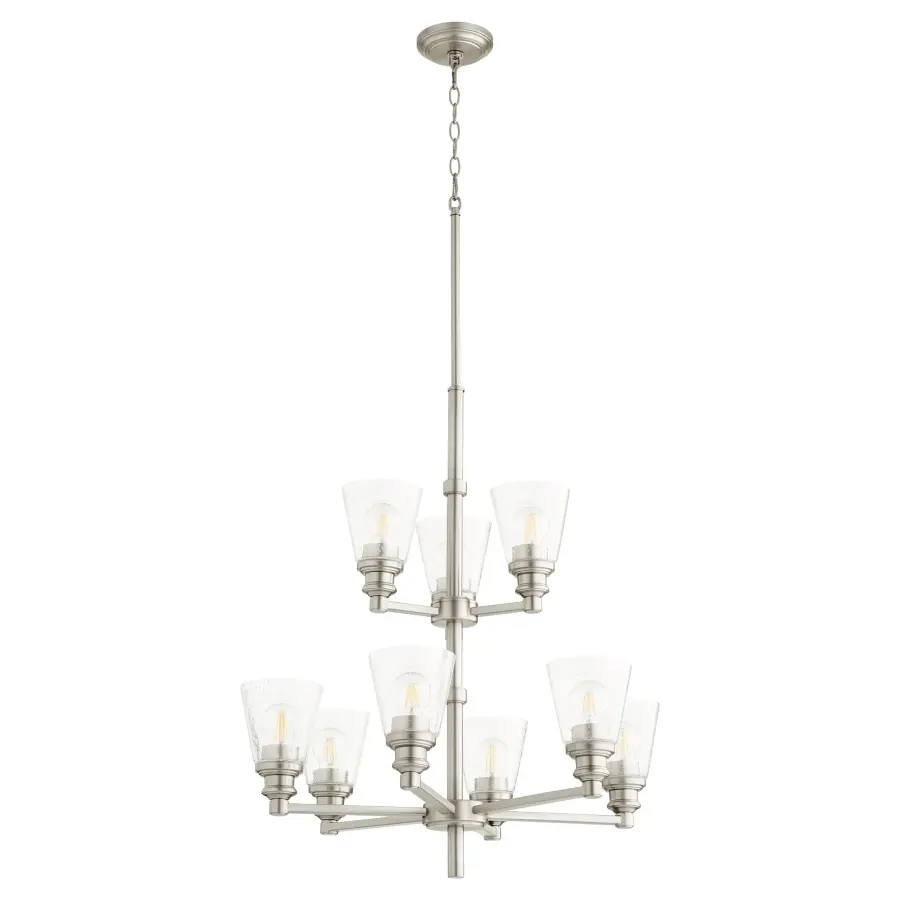 Dunbar 9-Light Chandelier in Satin Nickel - Image 1