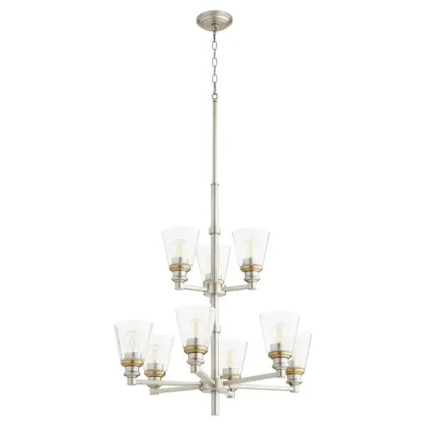 Dunbar 9-Light Chandelier in Satin Nickel - Image 3