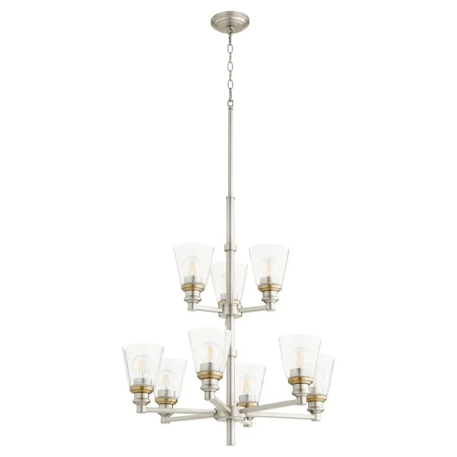 Dunbar 9-Light Chandelier in Satin Nickel - Image 3
