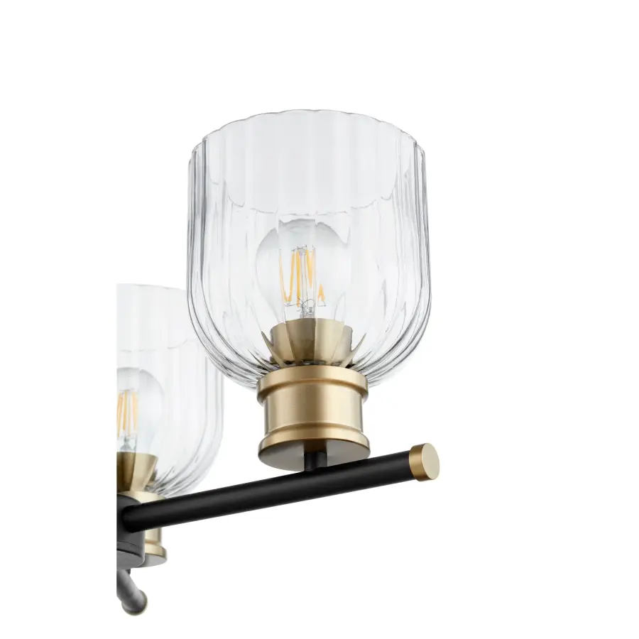 Monarch 3-Light Black & Aged Brass Chandelier - Image 2