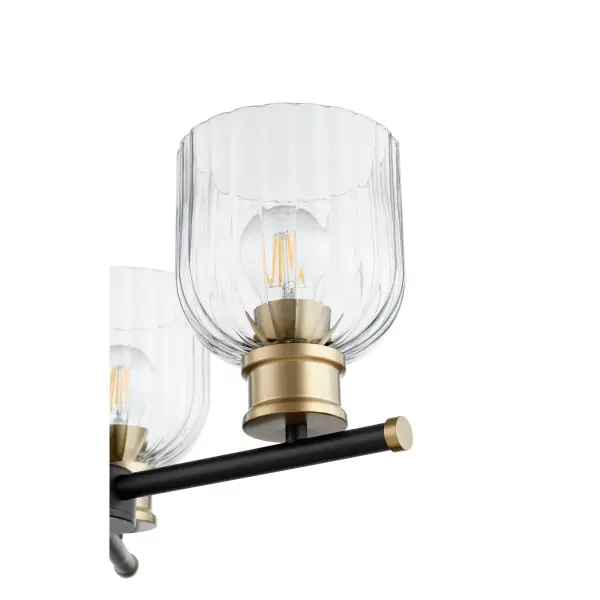 Monarch 3-Light Black & Aged Brass Chandelier - Image 3