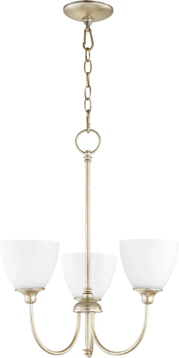 Celeste 3-Light Chandelier in Aged Silver Leaf