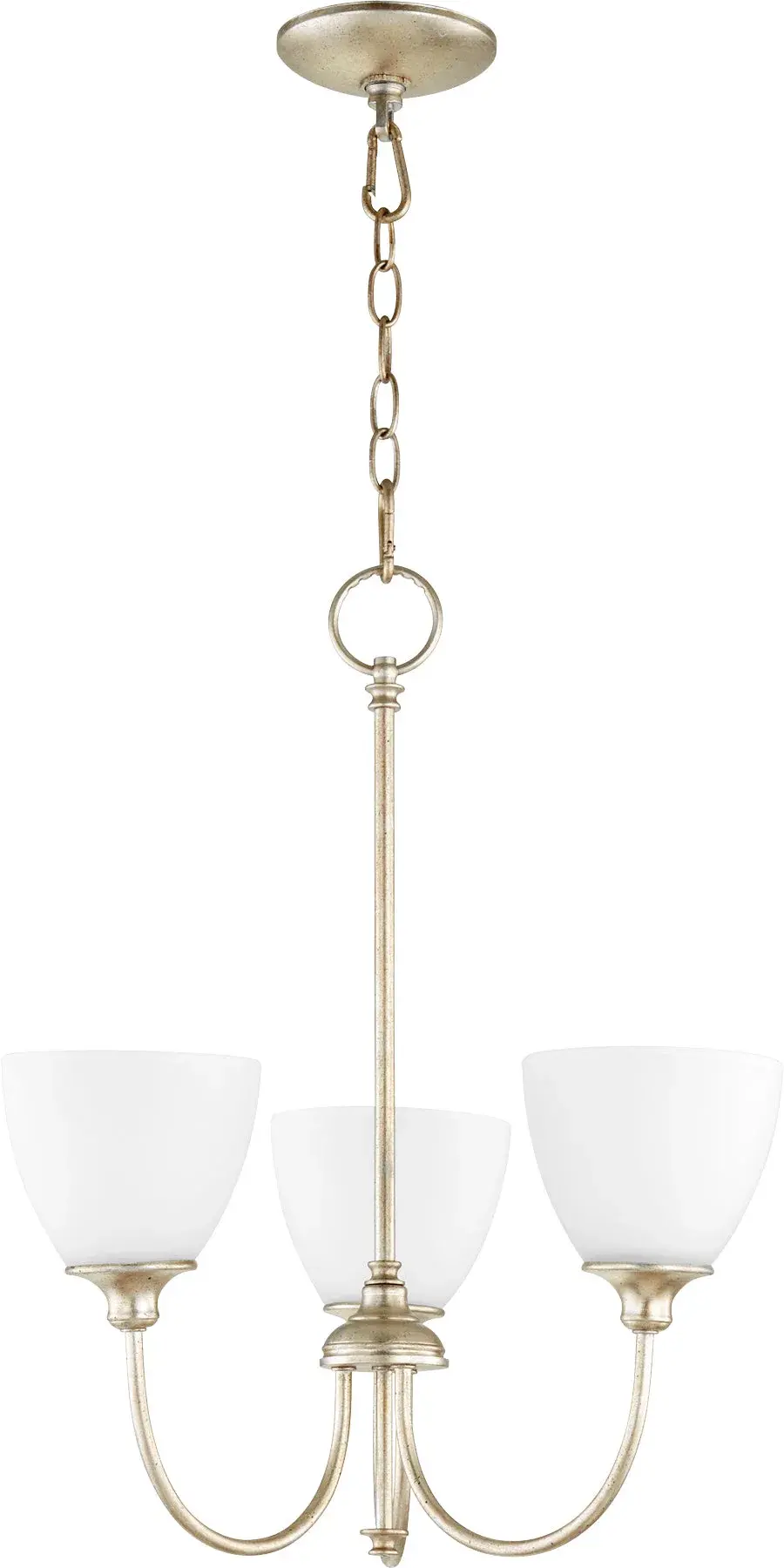 Celeste 3-Light Chandelier in Aged Silver Leaf