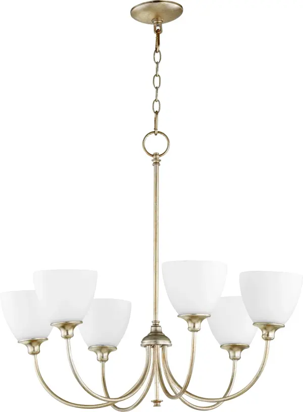Celeste 6-Light Chandelier in Aged Silver Leaf