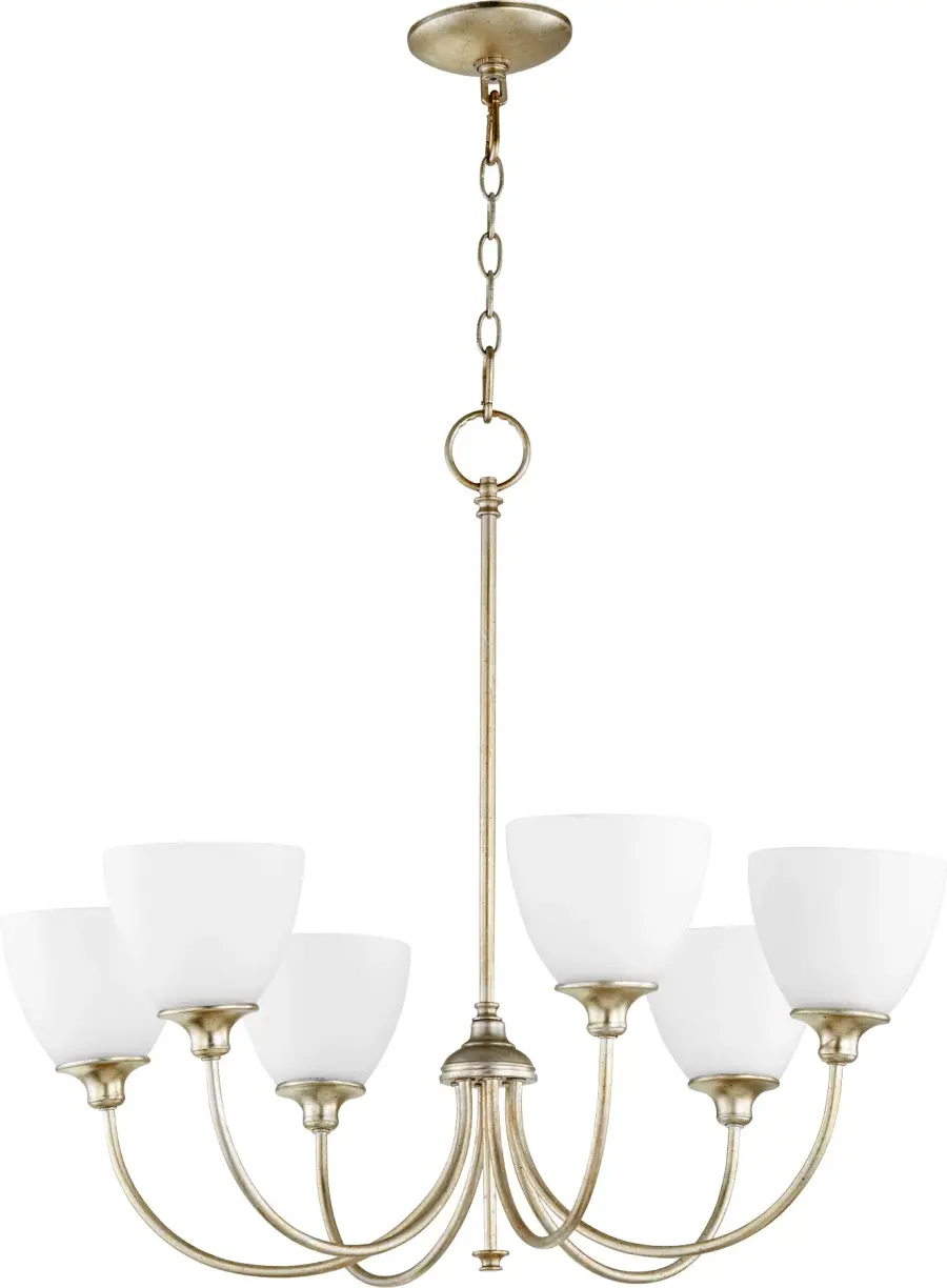 Celeste 6-Light Chandelier in Aged Silver Leaf