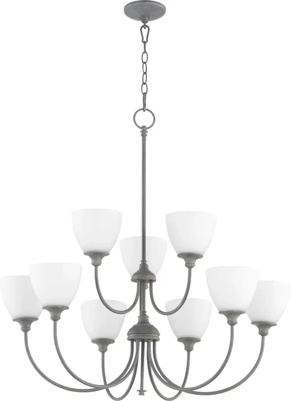 Celeste 9-Light Chandelier in Zinc