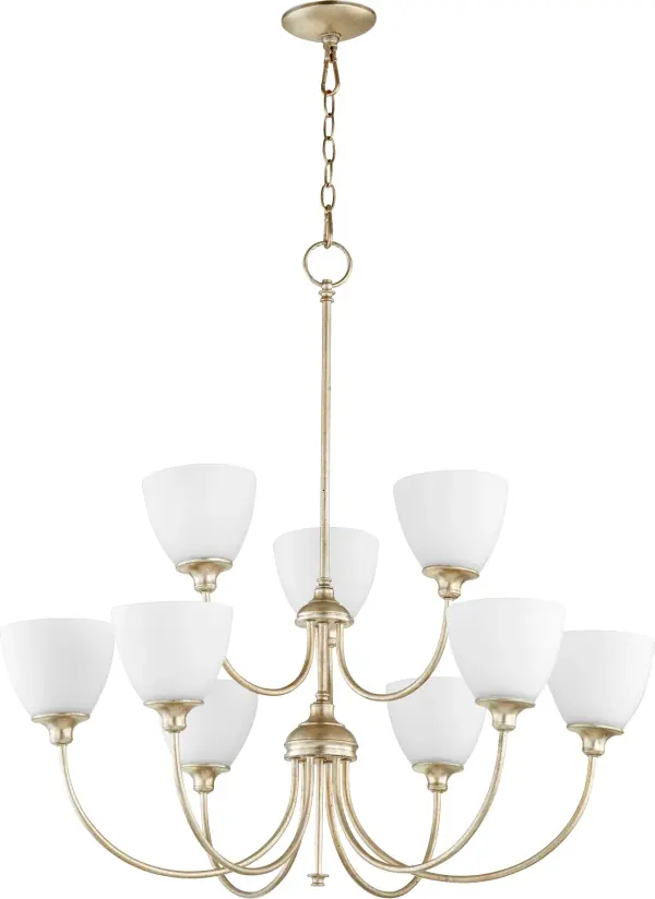 Celeste 9-Light Chandelier in Aged Silver Leaf