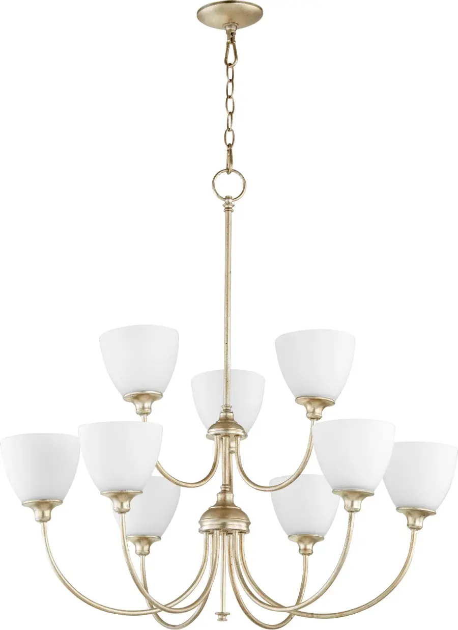Celeste 9-Light Chandelier in Aged Silver Leaf