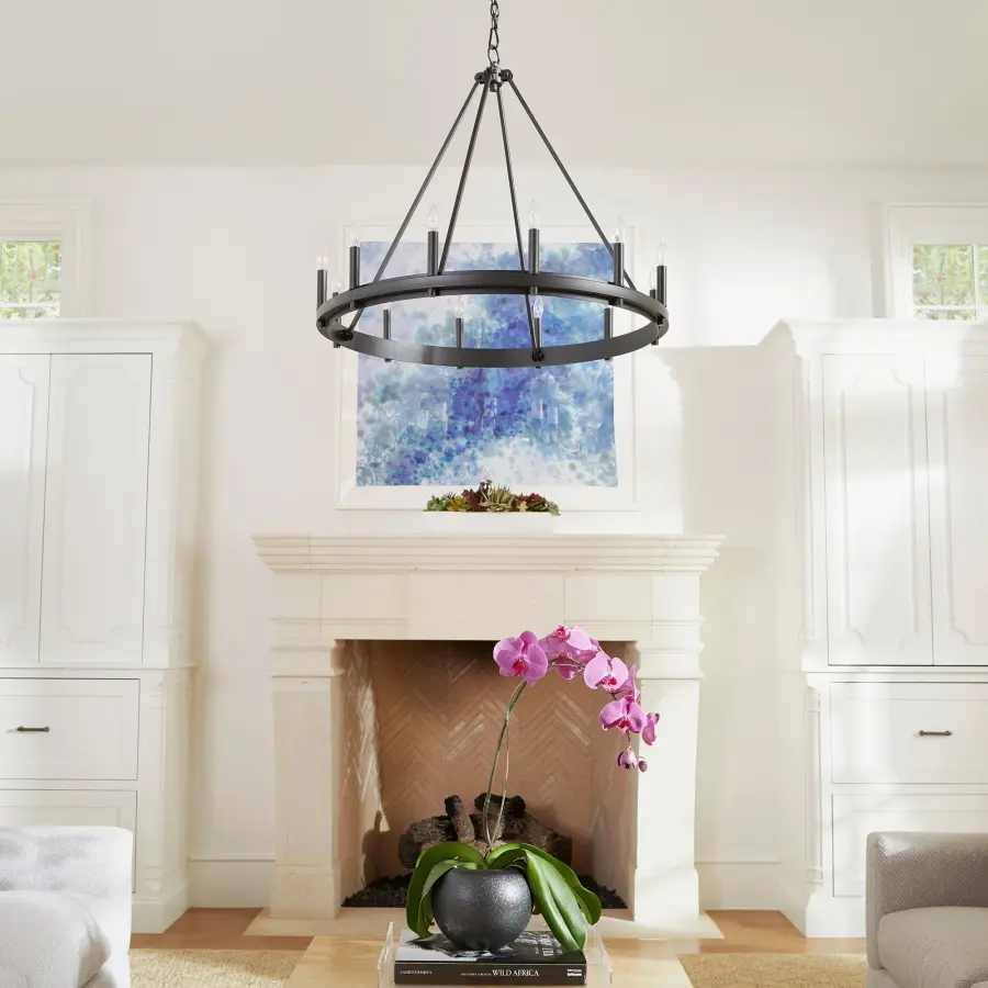 Aura 12-Light Chandelier in Noir - Image 2