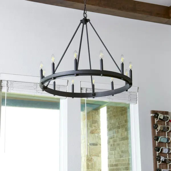 Aura 12-Light Chandelier in Noir - Image 4