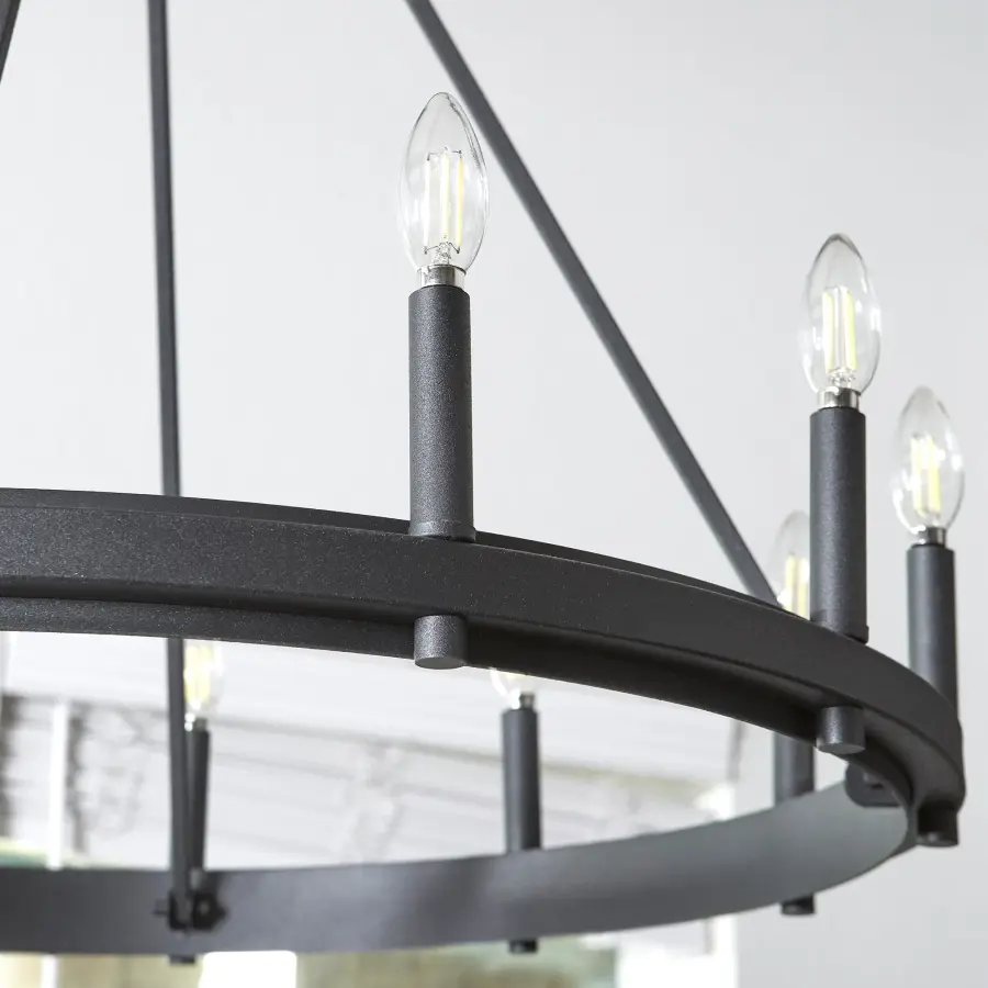 Aura 12-Light Chandelier in Noir - Image 5