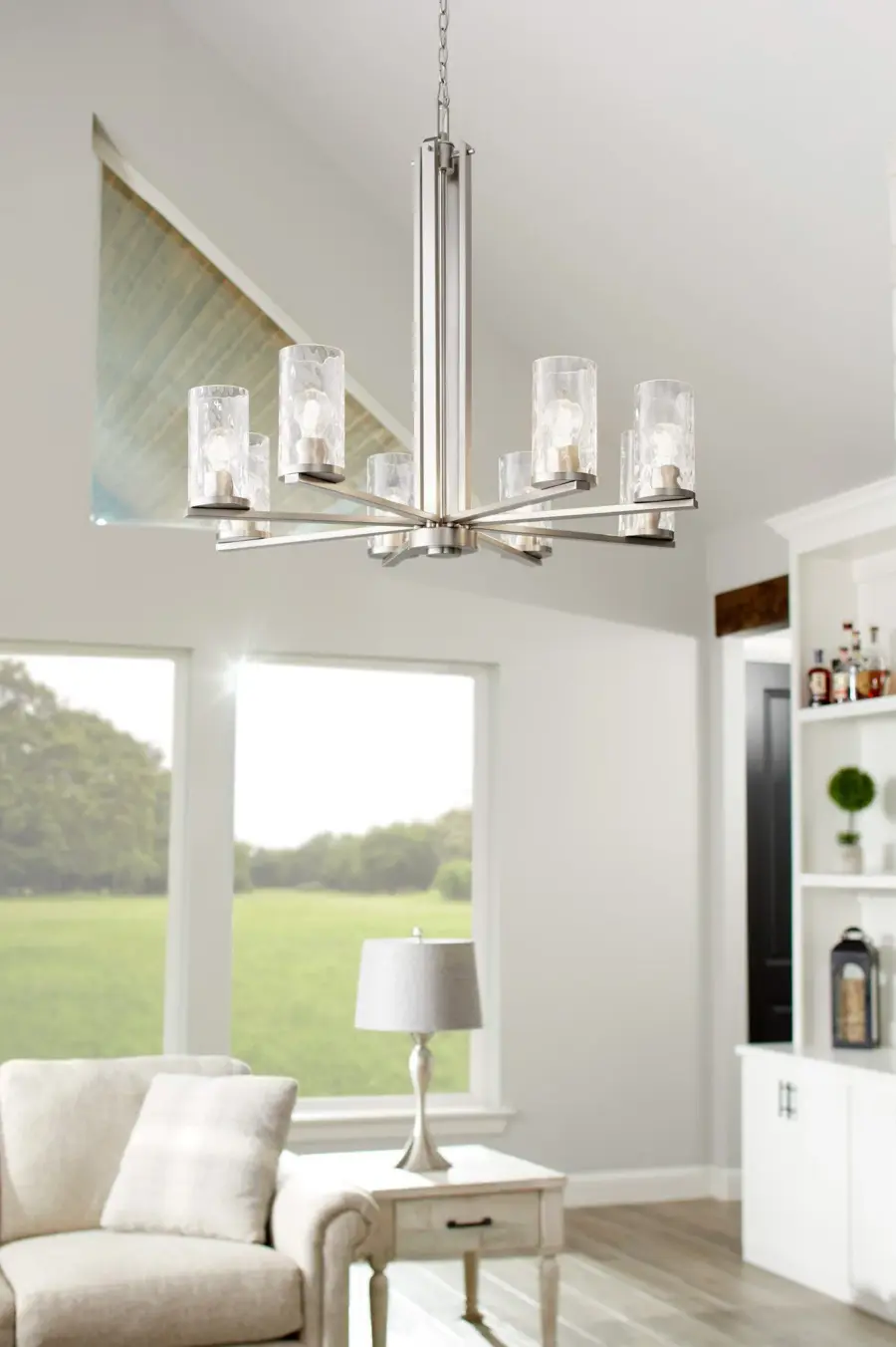 Steinway 8-Light Chandelier in Satin Nickel - Image 9