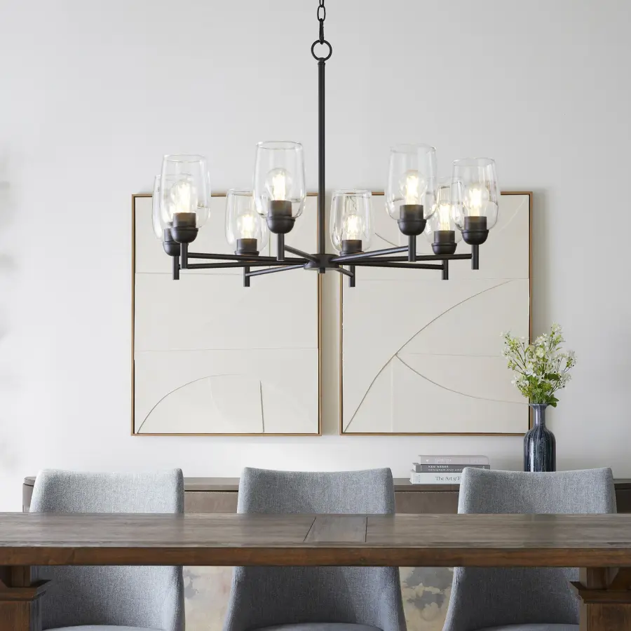 Versatile Industrial Chandelier with Classic Lines and Modern Appeal - Image 5