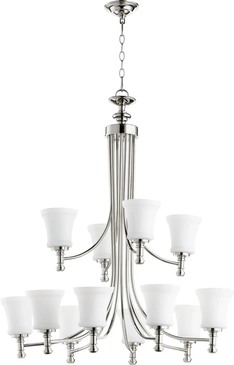 Rossington 12-Light Chandelier in Polished Nickel