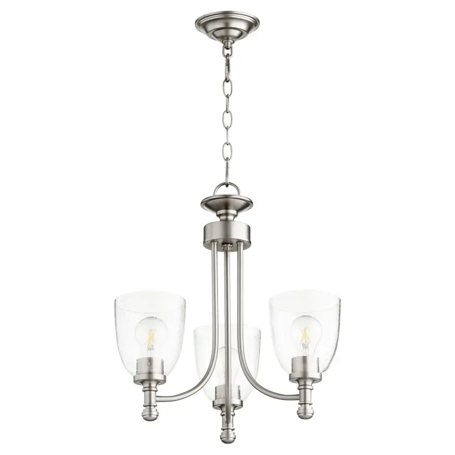 Rossington 3-Light Transitional Chandelier in Satin Nickel