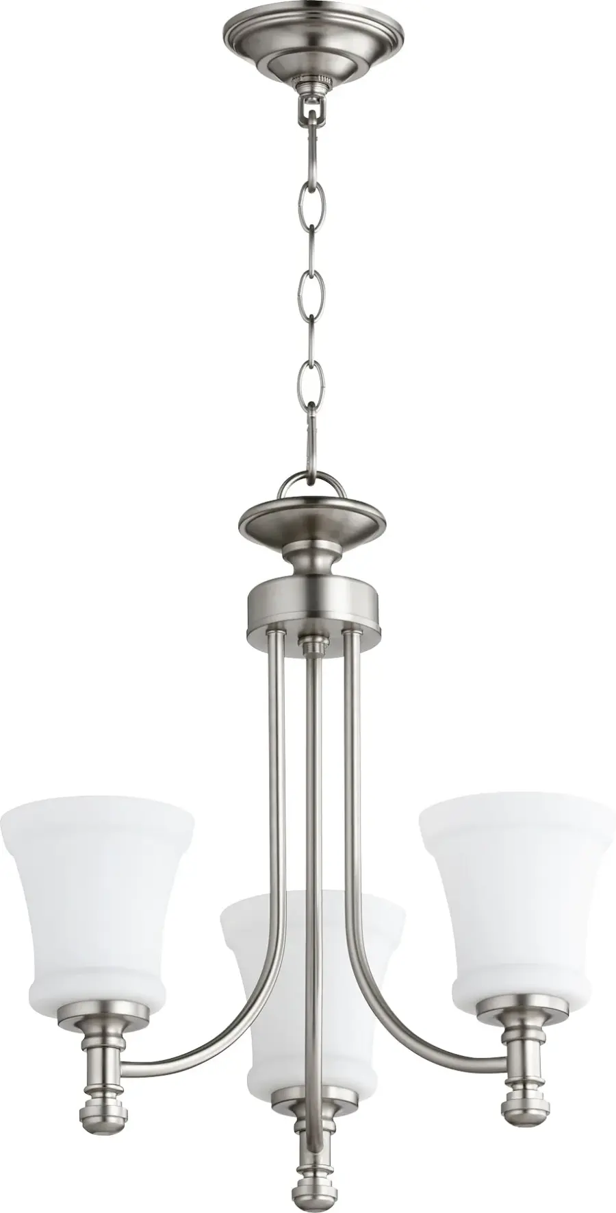 Rossington 3-Light Transitional Chandelier in Satin Nickel