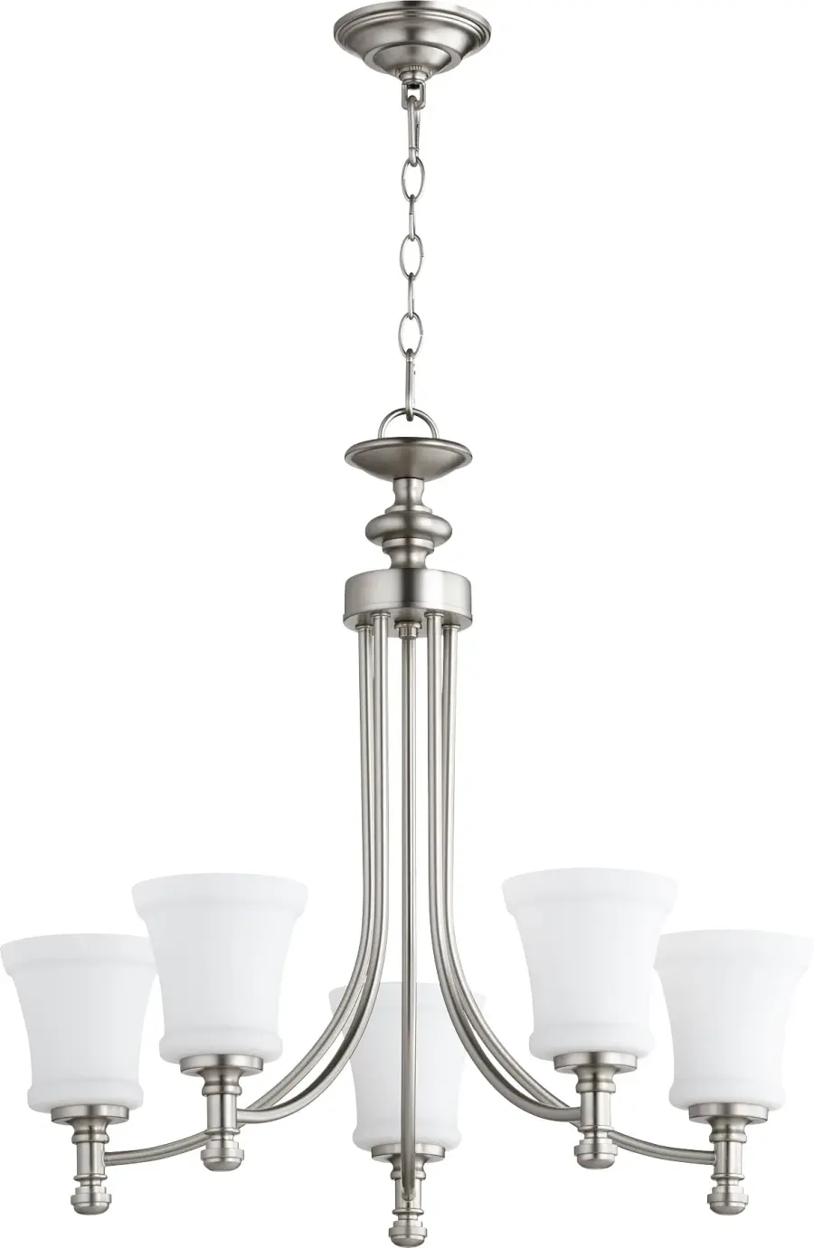 Rossington 5-Light Satin Nickel Transitional Chandelier - Image 1
