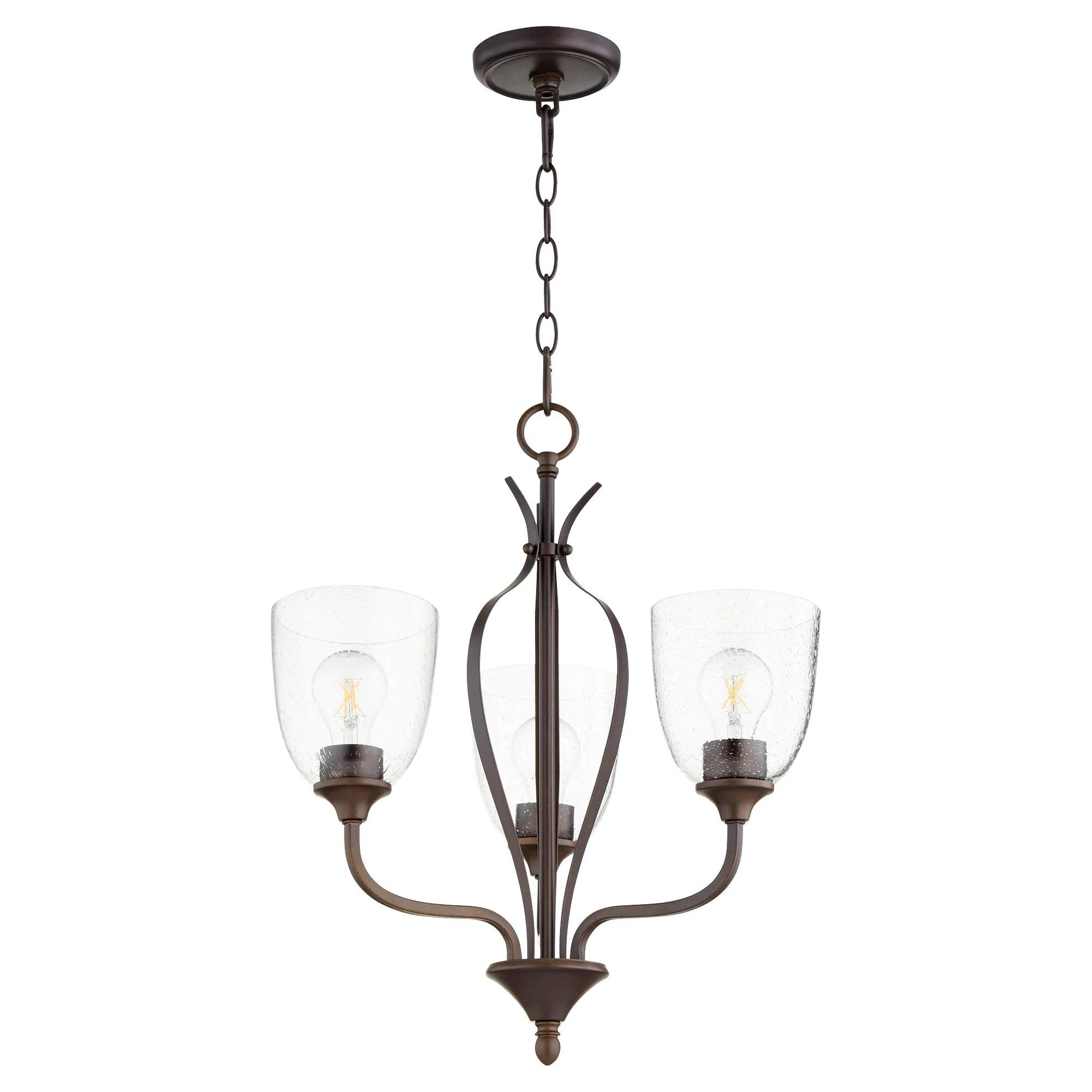 Jardin 3-Light Transitional Chandelier in Oiled Bronze