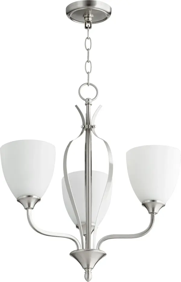 Jardin 3-Light Transitional Chandelier in Satin Nickel