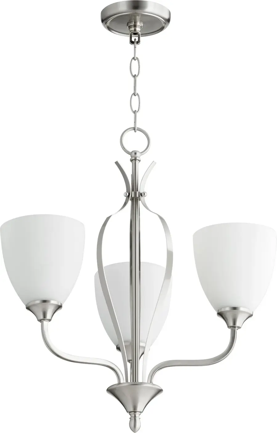 Jardin 3-Light Transitional Chandelier in Satin Nickel
