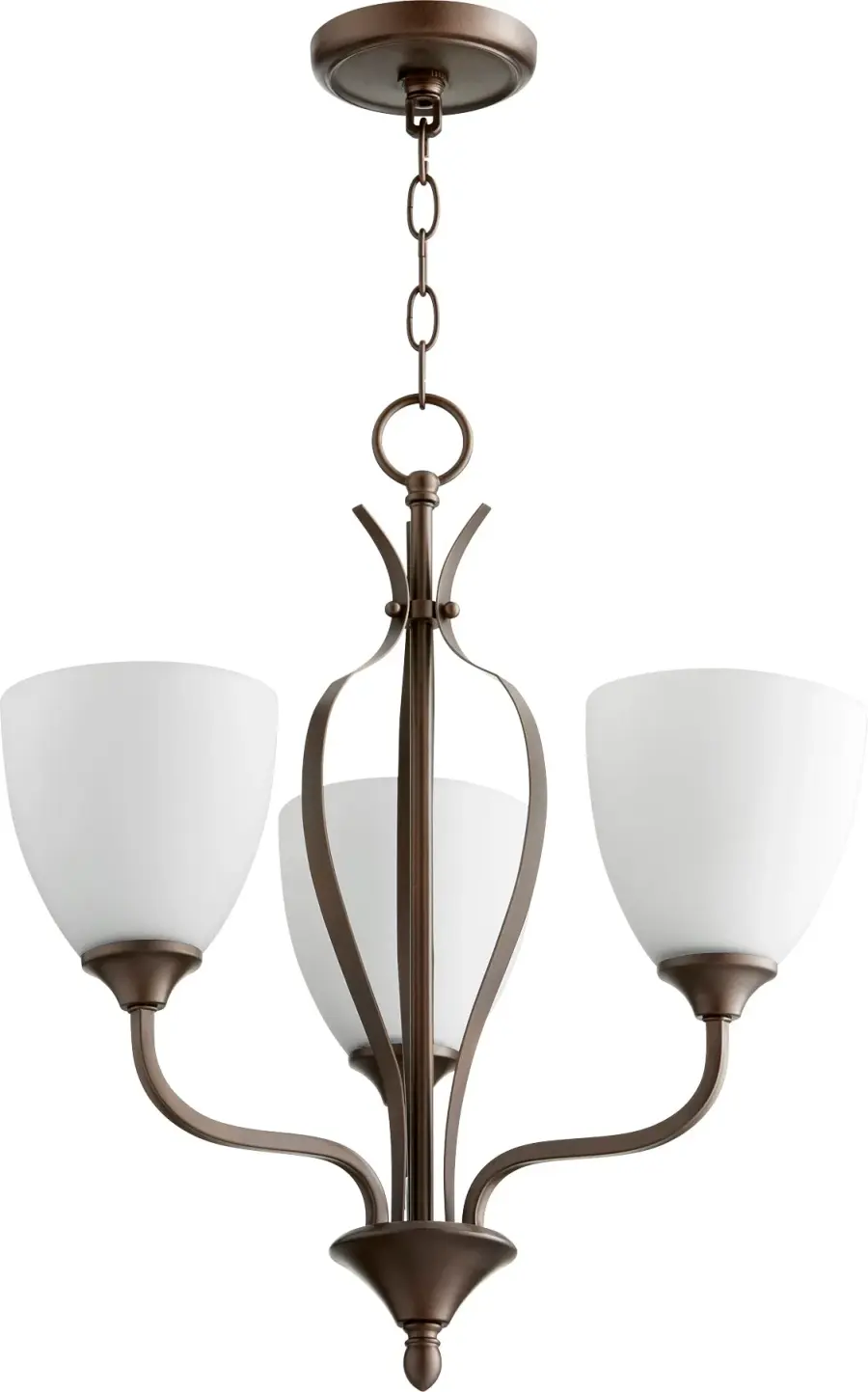 Jardin 3-Light Traditional Chandelier in Oiled Bronze