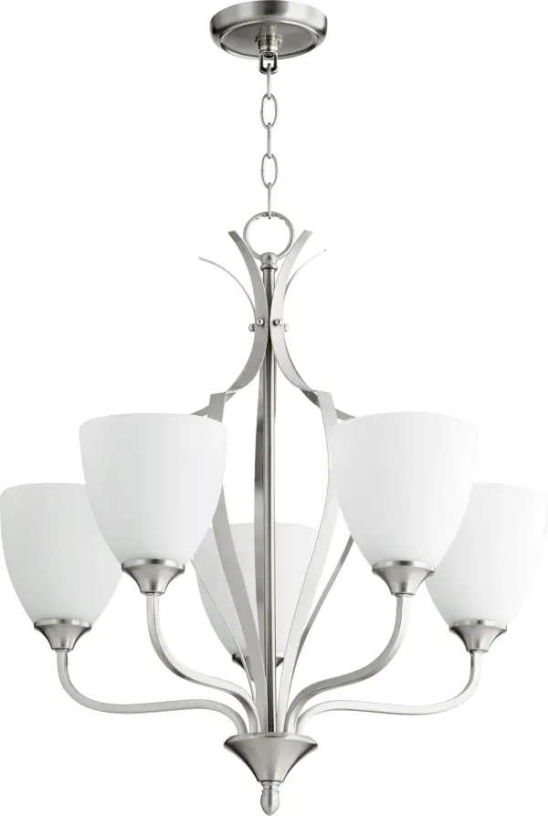 Jardin 5-Light Traditional Chandelier in Satin Nickel - Image 1