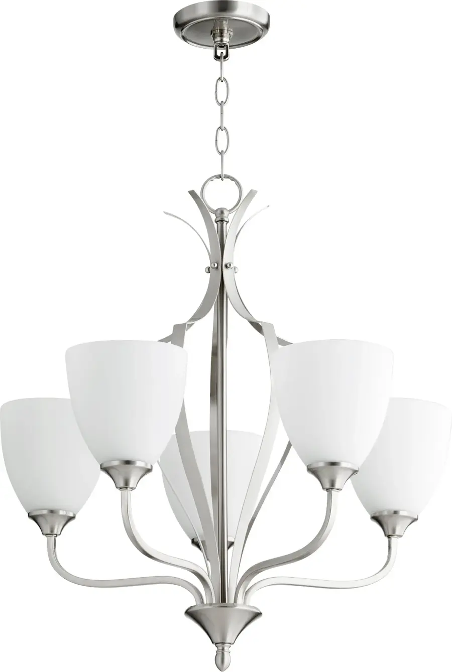 Jardin 5-Light Traditional Chandelier in Satin Nickel - Image 1