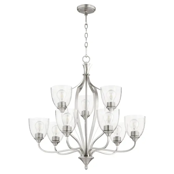 Jardin 9-Light Traditional Chandelier in Satin Nickel