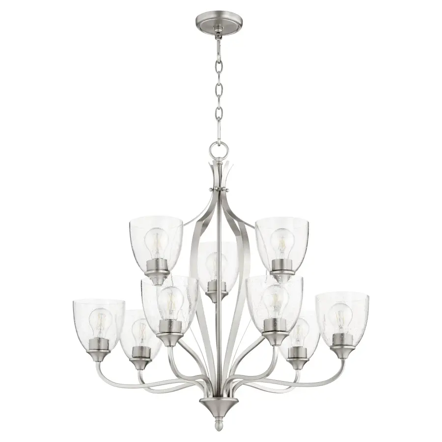 Jardin 9-Light Traditional Chandelier in Satin Nickel