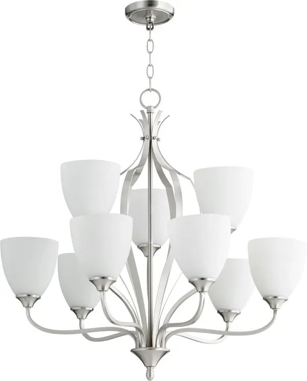 Jardin 9-Light Transitional Chandelier in Satin Nickel