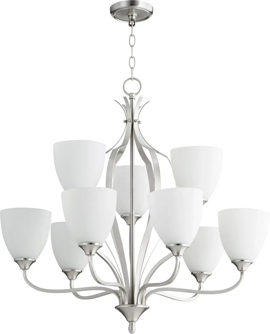 Jardin 9-Light Transitional Chandelier in Satin Nickel