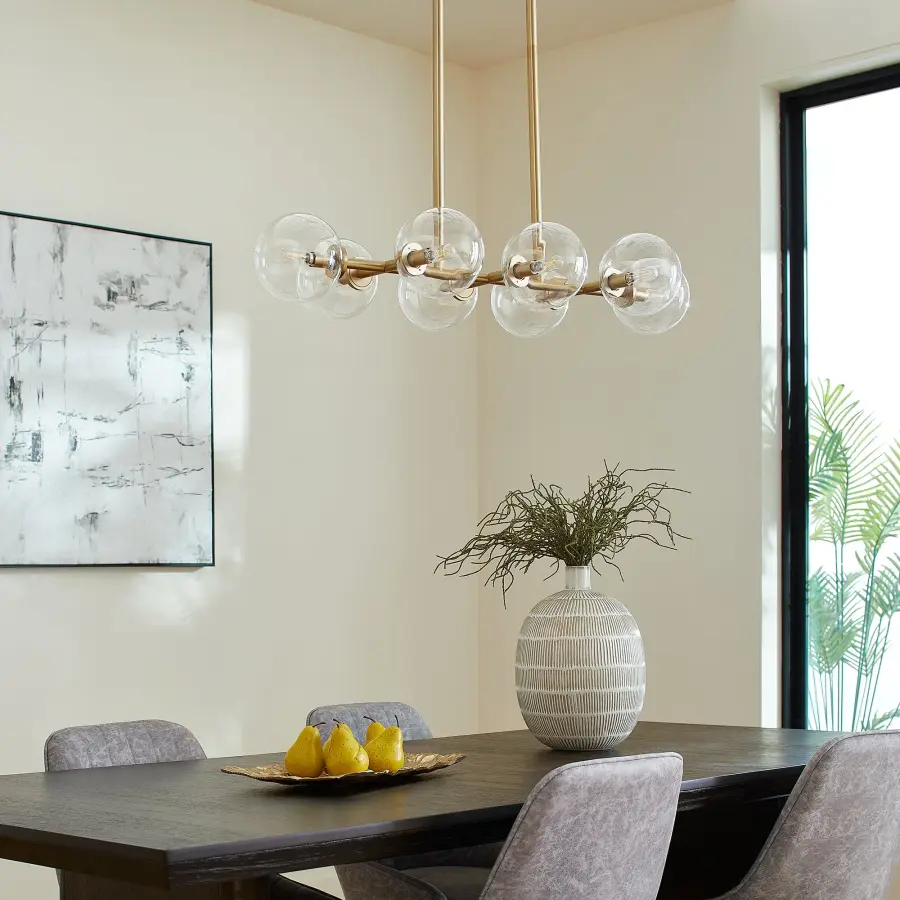 ROVI 8-Light Linear Chandelier in Aged Brass - Image 9