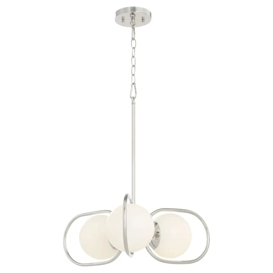 Belmont 3-Light Chandelier in Polished Nickel - Image 2