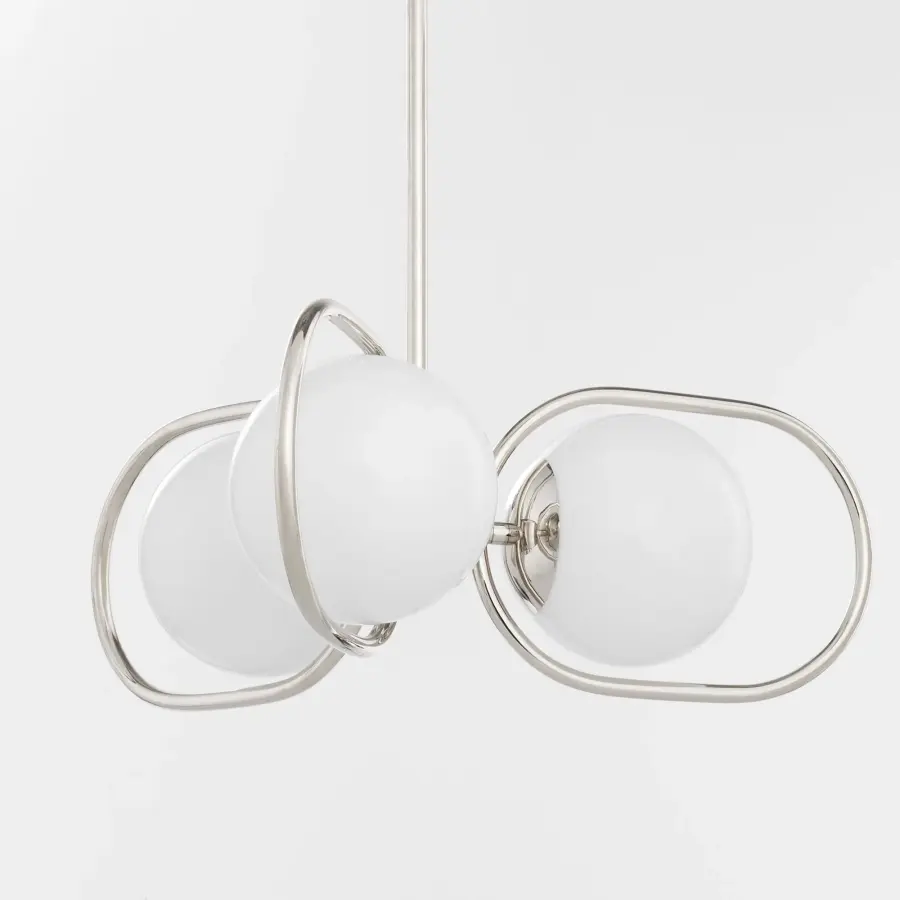 Belmont 3-Light Chandelier in Polished Nickel - Image 3