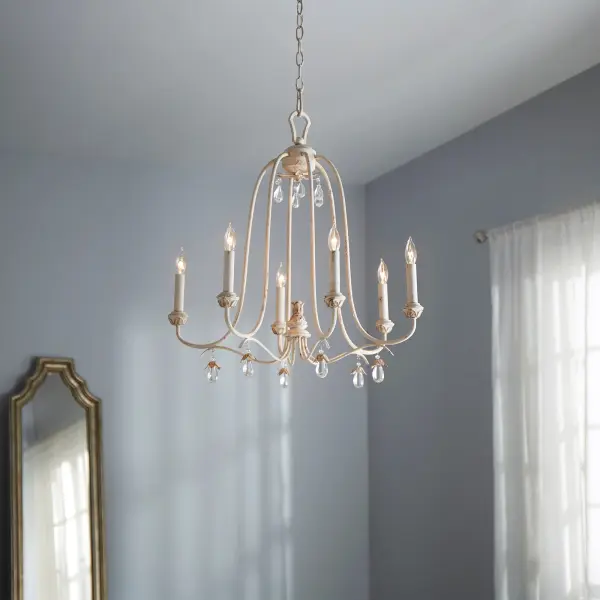 Venice 6-Light Chandelier in Persian White - Image 2