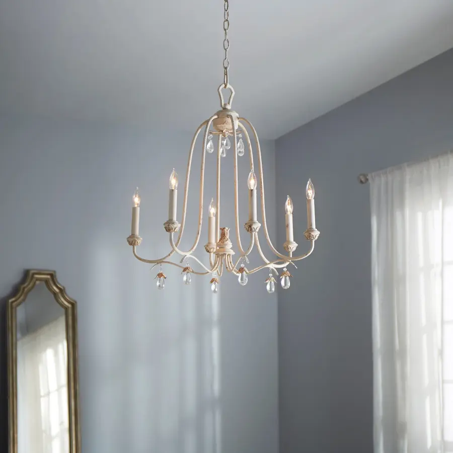 Venice 6-Light Chandelier in Persian White - Image 2