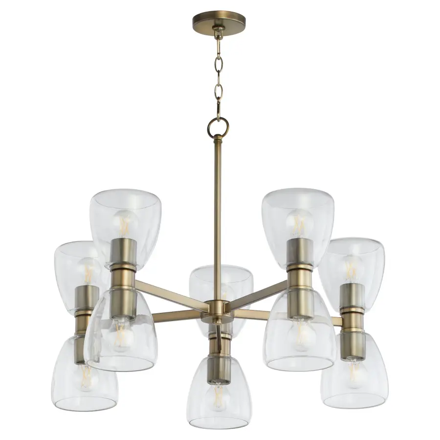 Relo 10-Light Chandelier in Dark Brass - Image 1