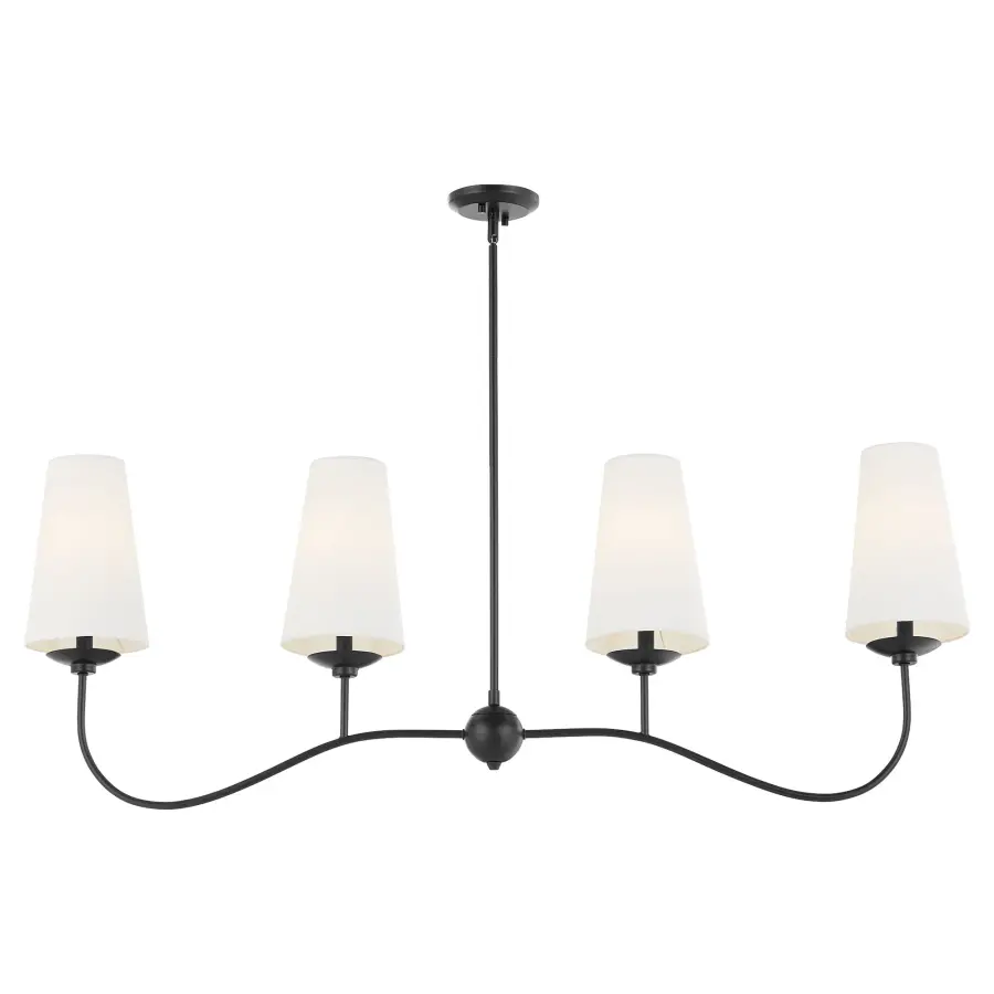 Euphora 4-Light Linear Chandelier in Matte Black - Image 2